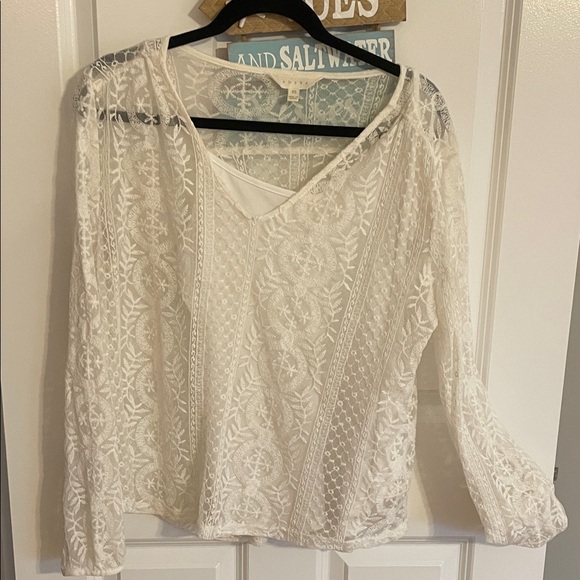 Adiva Tops - Adiva White Lace Blouse
